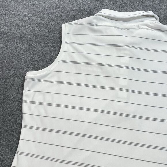 Nike Sleeveless Top Women’s Large Golf White Dri Fit The Players Logo Stripes Lg - Picture 13 of 15